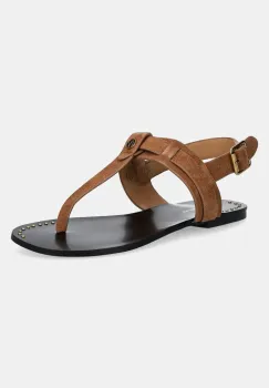 Pepe Jeans sandale din piele intoarsa SAM ONE femei, culoarea maro, PLS90705 imagine