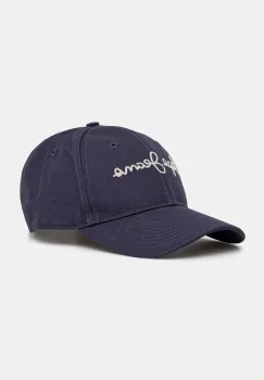Pepe Jeans sapca de baseball din bumbac MALLON CAP culoarea albastru marin, cu imprimeu, PM040567 imagine