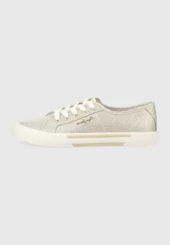 Pepe Jeans tenisi BRADY femei, culoarea auriu, PLS31439 imagine