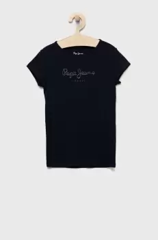Pepe Jeans tricou copii culoarea albastru marin imagine