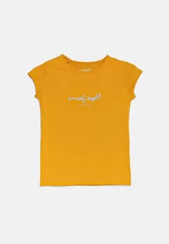Pepe Jeans tricou copii culoarea portocaliu imagine
