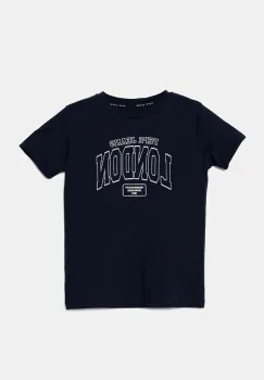 Pepe Jeans tricou de bumbac pentru copii BALEY culoarea albastru marin, neted, PB503912 imagine