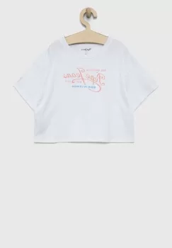 Pepe Jeans tricou de bumbac pentru copii Non-denim culoarea alb imagine
