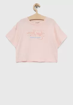 Pepe Jeans tricou de bumbac pentru copii Non-denim culoarea roz imagine