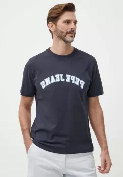 Pepe Jeans tricou din bumbac barbati, culoarea albastru marin, cu imprimeu imagine