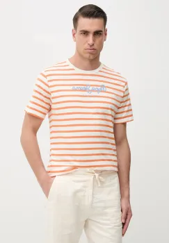 Pepe Jeans tricou din bumbac barbati, culoarea bej, modelator imagine