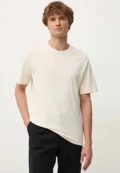 Pepe Jeans tricou din bumbac Connor barbati, culoarea bej, neted, PM509206 imagine