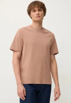 Pepe Jeans tricou din bumbac Connor barbati, culoarea maro, neted, PM509206 imagine