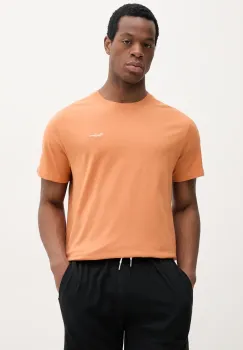 Pepe Jeans tricou din bumbac CONTRAST CONNOR barbati, culoarea portocaliu, neted, PM509933 imagine