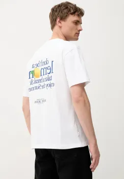 Pepe Jeans tricou din bumbac culoarea alb, cu imprimeu, PM509958 imagine