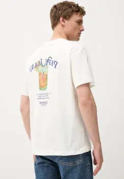 Pepe Jeans tricou din bumbac culoarea alb, cu imprimeu, PM509962 imagine