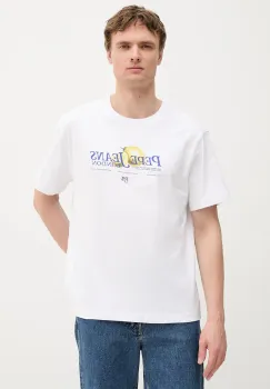 Pepe Jeans tricou din bumbac culoarea alb, cu imprimeu, PM509964 imagine