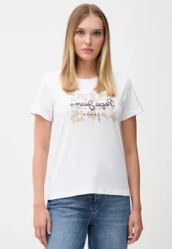 Pepe Jeans tricou din bumbac culoarea alb, PL5000046 imagine