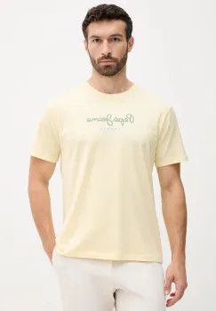 Pepe Jeans tricou din bumbac culoarea galben, cu imprimeu, PM509979 imagine