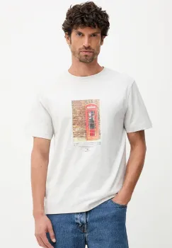 Pepe Jeans tricou din bumbac culoarea gri, cu imprimeu, PM5010102 imagine