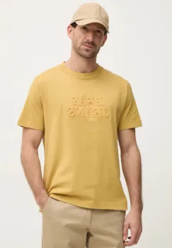 Pepe Jeans tricou din bumbac DARIUS TEE barbati, culoarea galben, cu imprimeu, PM509723 imagine