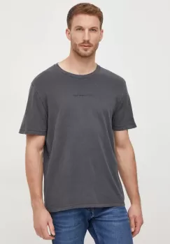 Pepe Jeans tricou din bumbac Dave Tee barbati, culoarea gri, cu imprimeu imagine