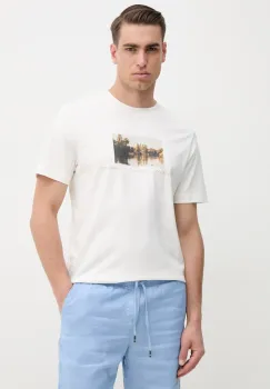 Pepe Jeans tricou din bumbac DESMOND TEE barbati, culoarea bej, cu imprimeu, PM509775 imagine