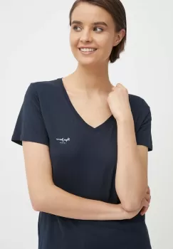 Pepe Jeans tricou din bumbac femei, culoarea albastru marin imagine