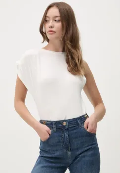 Pepe Jeans tricou din bumbac FLEURINE femei, culoarea bej, PL505960 imagine