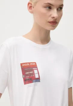 Pepe Jeans tricou din bumbac GWENDOLYN femei, culoarea alb, PL505976 imagine