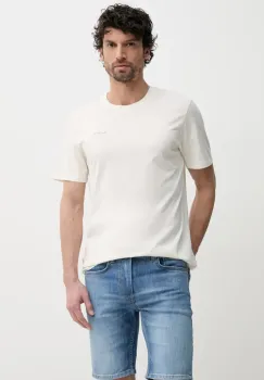 Pepe Jeans tricou din bumbac JACKO barbati, culoarea bej, neted, PM508664 imagine