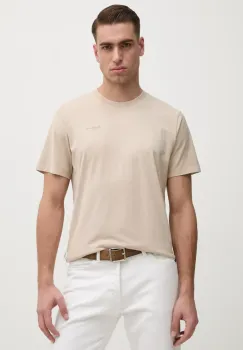 Pepe Jeans tricou din bumbac Jacko barbati, culoarea bej, neted, PM508664 imagine