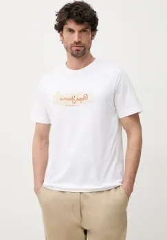 Pepe Jeans tricou din bumbac PICTHON barbati, culoarea alb, cu imprimeu, PM509782 imagine