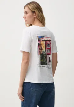 Pepe Jeans tricou din bumbac REI femei, culoarea alb, PL506038 imagine