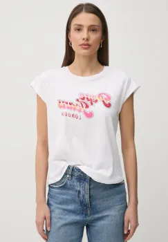Pepe Jeans tricou din bumbac ROSALIE femei, culoarea alb, PL506033 imagine