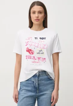 Pepe Jeans tricou din bumbac ROXANE femei, culoarea alb, PL506045 imagine