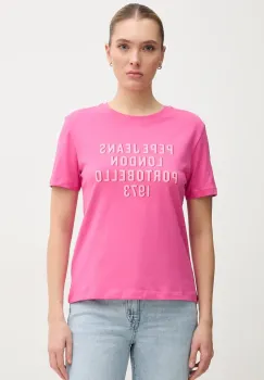 Pepe Jeans tricou din bumbac RUBY femei, culoarea roz, PL506027 imagine