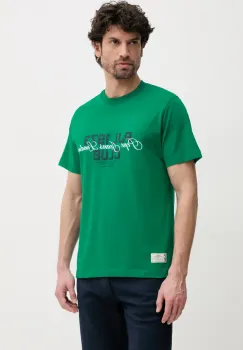 Pepe Jeans tricou din bumbac TALBOT barbati, culoarea verde, cu imprimeu, PM509791 imagine
