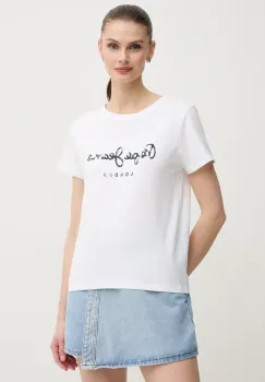 Pepe Jeans tricou din bumbac VAL femei, culoarea alb, PL506028 imagine