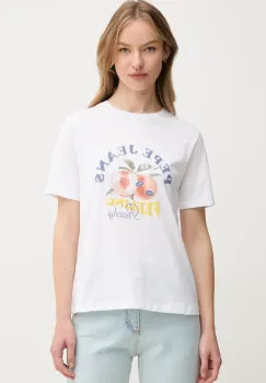 Pepe Jeans tricou din bumbac VENUSA femei, culoarea alb, PL506056 imagine