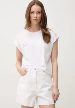 Pepe Jeans tricou din bumbac VIRGINIA femei, culoarea alb, PL506055 imagine