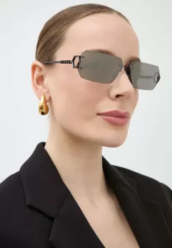 Philipp Plein ochelari de soare femei, culoarea gri, SPP110_65672X imagine