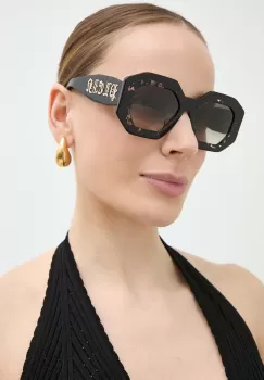 Philipp Plein ochelari de soare femei, culoarea negru, SPP098M_530700 imagine