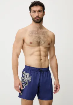Philipp Plein pantaloni scurti de baie culoarea bleumarin, PM25MBM01 imagine