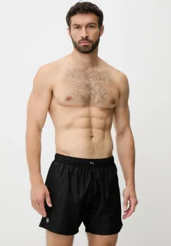 Philipp Plein pantaloni scurti de baie culoarea negru, PM25MBM03 imagine