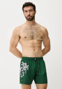 Philipp Plein pantaloni scurti de baie culoarea verde, PM25MBM01 imagine
