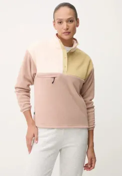 Picture bluza Arcca 1/4 Zip femei, culoarea roz, cu imprimeu, SWT0161 imagine