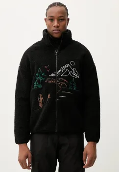 Picture hanorac fleece Hafdals Embro culoarea negru, cu imprimeu, MSW0493 imagine