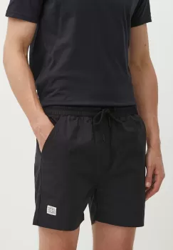 Picture pantaloni scurti din bumbac Daverson culoarea negru, MSH085 imagine