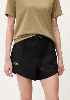 Picture pantaloni scurti outdoor Oslon culoarea negru, uni, high waist, WSH0102 imagine