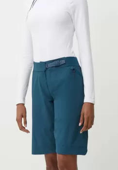 Picture pantaloni scurti outdoor Vellir culoarea turcoaz, neted, medium waist, WSH082 imagine