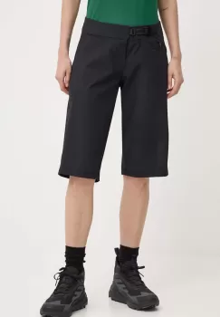 Picture pantaloni scurti outdoor Vellir Long culoarea negru, neted, medium waist, WSH080 imagine