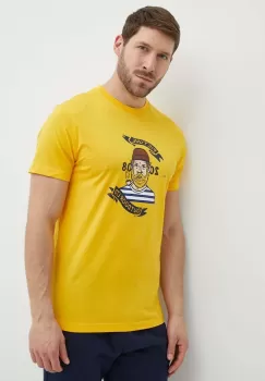 Picture tricou din bumbac Chuchie barbati, culoarea galben, cu imprimeu, MTS1140 imagine