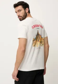 Picture tricou din bumbac D&S Bardenas culoarea bej, cu imprimeu, MTS1242 imagine