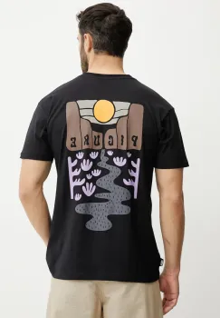 Picture tricou din bumbac Ouvea culoarea negru, cu imprimeu, MTS1264 imagine